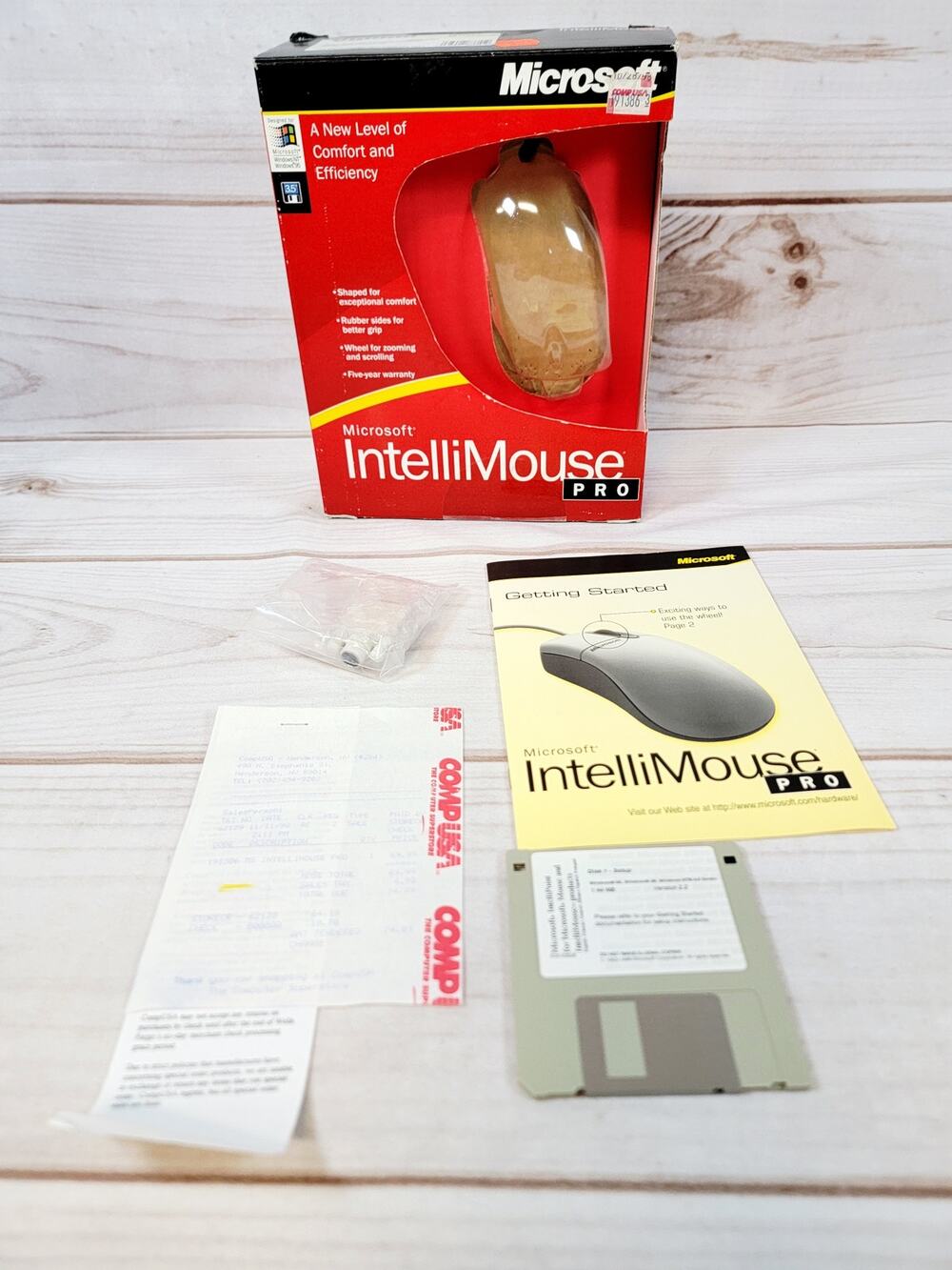 Microsoft Intelli Mouse PRO for Windows 1998 Original Box, Manual & Receipt READ
